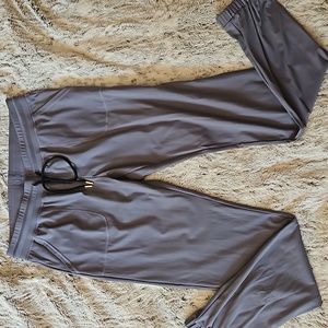 Dark grey peak zipper joggers